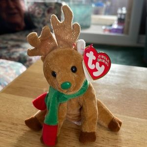 😀 TY JINGLE BEANIES “JINGLY “ 5”H x 3-3/4”W Near Excellent Condition NO BOX